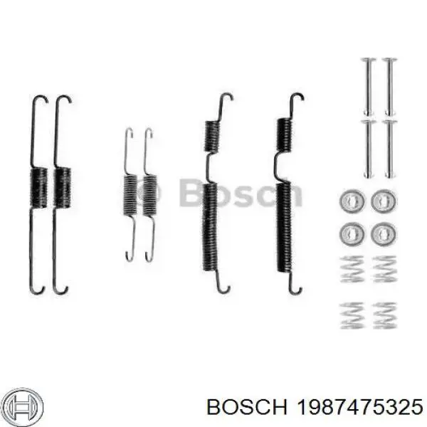 1987475325 Bosch Монтажний комплект задніх барабанних колодок