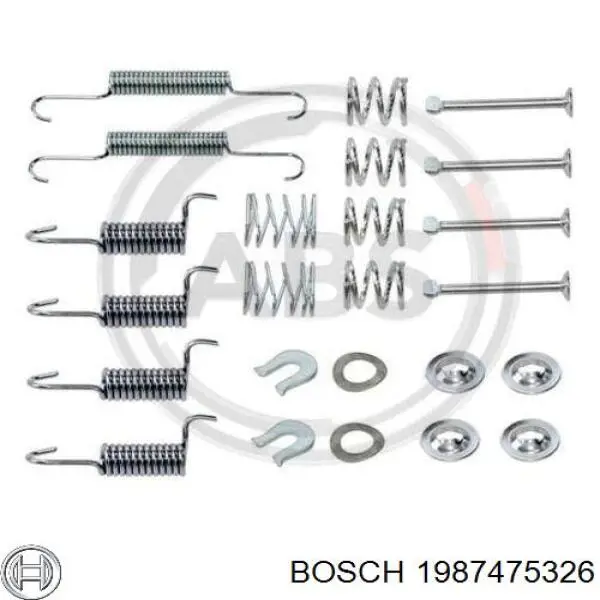 1987475326 Bosch монтажний комплект задніх барабанних колодок