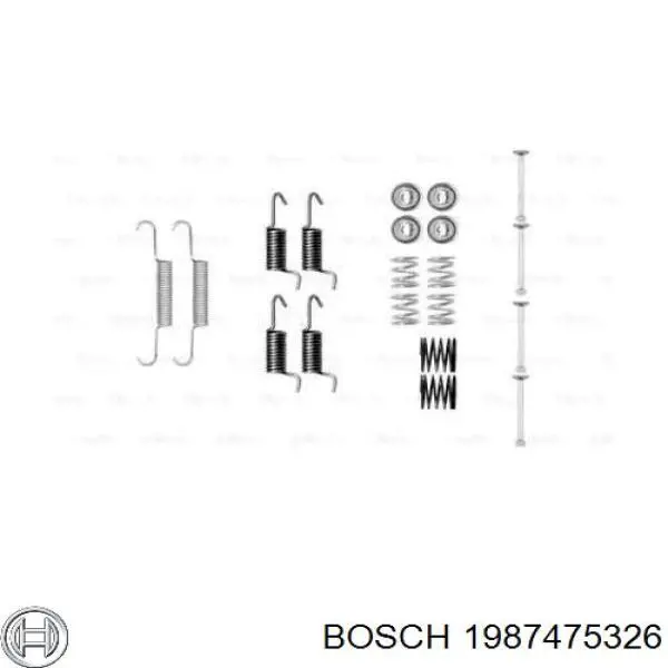 Монтажний комплект задніх барабанних колодок Bosch 1987475326 ціна, від 10.85 USD