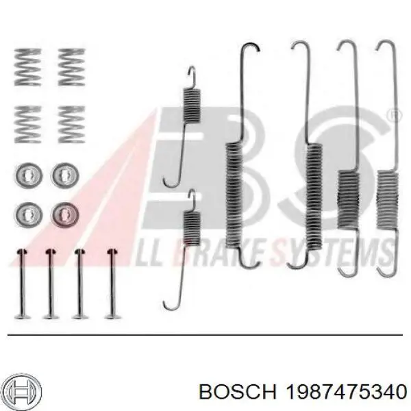 Монтажний комплект задніх барабанних колодок 1987475340 Bosch