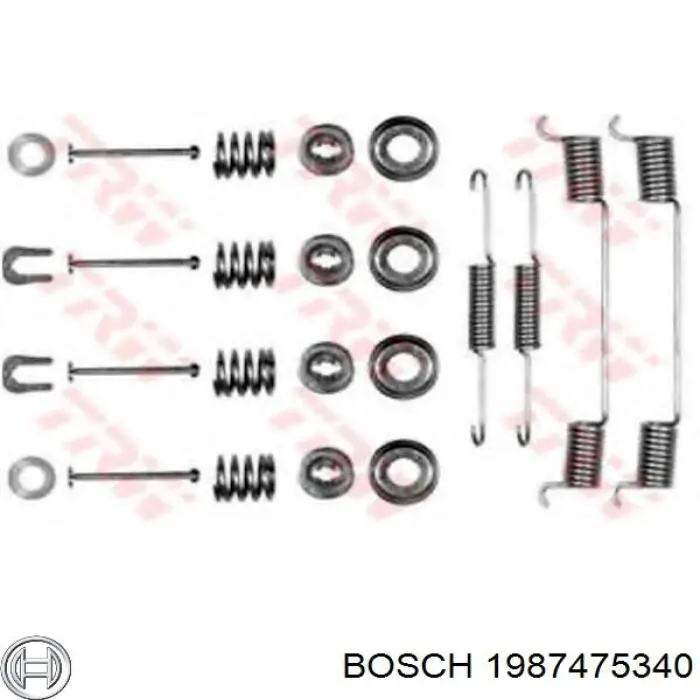 Монтажний комплект задніх барабанних колодок 1987475340 Bosch