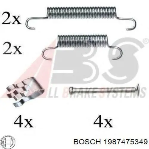 Монтажний комплект задніх барабанних колодок Quick Brake 0776 ціна, від 11.68 USD