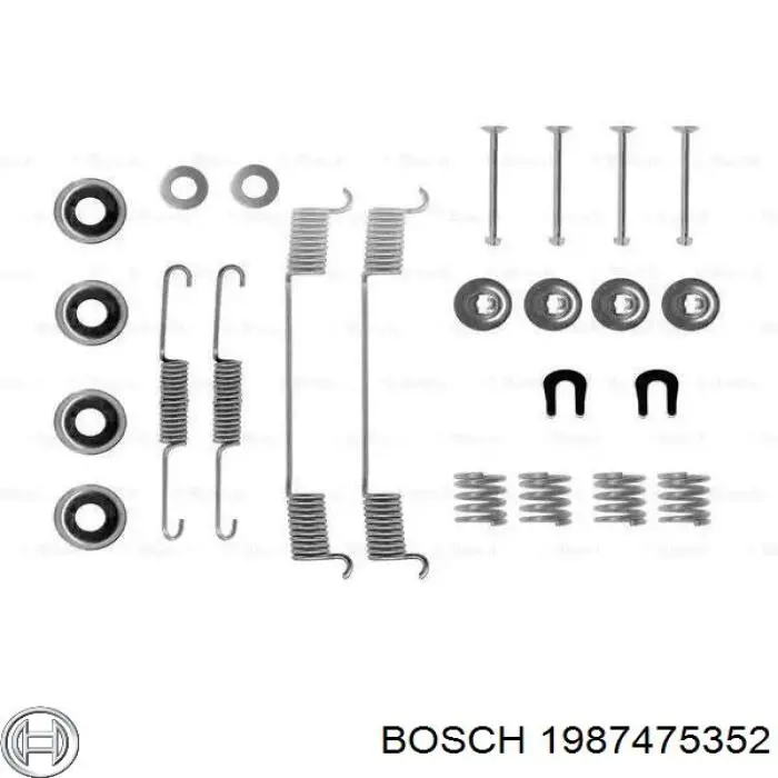 1987475352 Bosch монтажний комплект задніх барабанних колодок