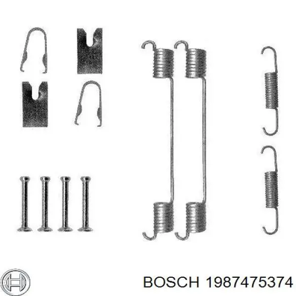 1987475374 Bosch ремкомплект задніх гальм