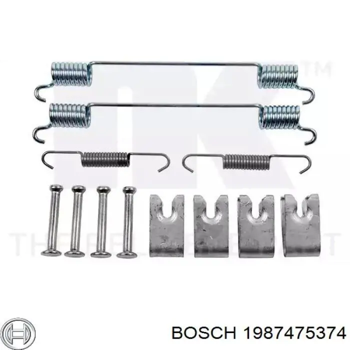Ремкомплект задніх гальм 1987475374 Bosch