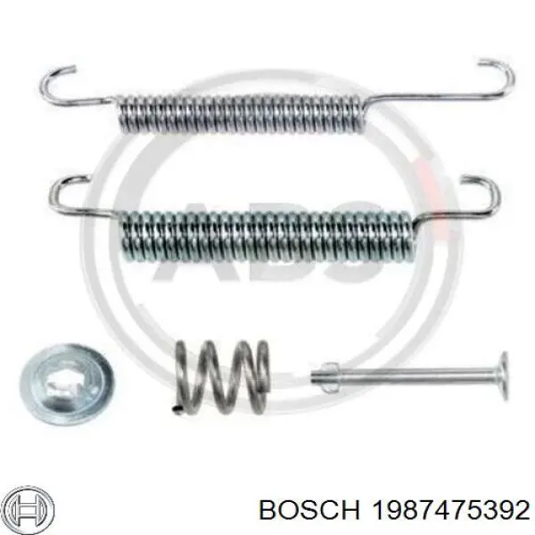 1987475392 Bosch монтажний комплект задніх барабанних колодок