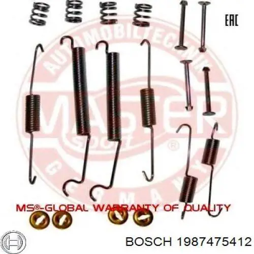 Монтажний комплект задніх барабанних колодок 1987475412 Bosch