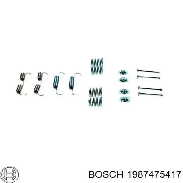 Монтажний комплект задніх барабанних колодок Bosch 1987475417 ціна, від 9.87 USD