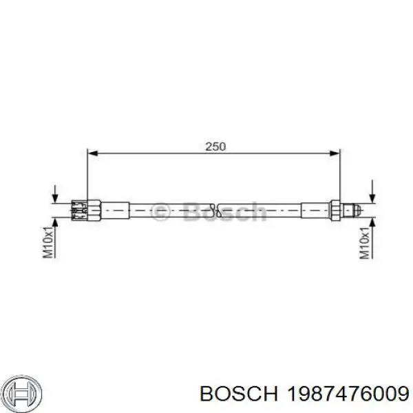 1987476009 Bosch шланг гальмівний задній