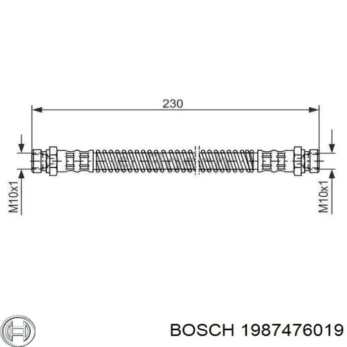 Купити 1987476019 Bosch Шланг гальмівний задній, правий
