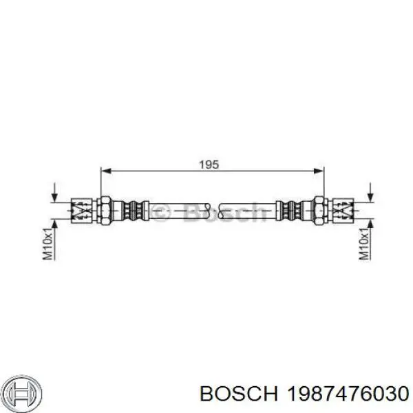 1987476030 Bosch Шланг гальмівний задній
