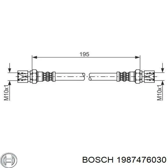 1987476030 Bosch шланг гальмівний задній