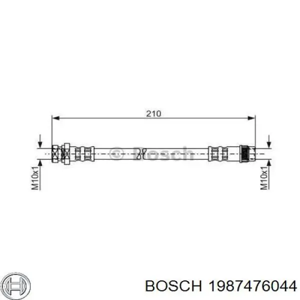 Шланг гальмівний задній 1987476044 Bosch