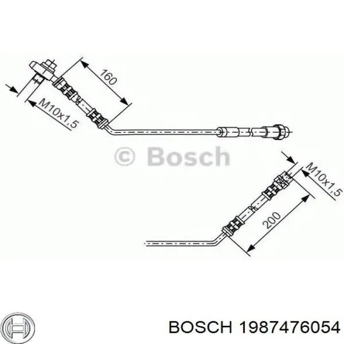 1987476054 Bosch шланг гальмівний задній, лівий