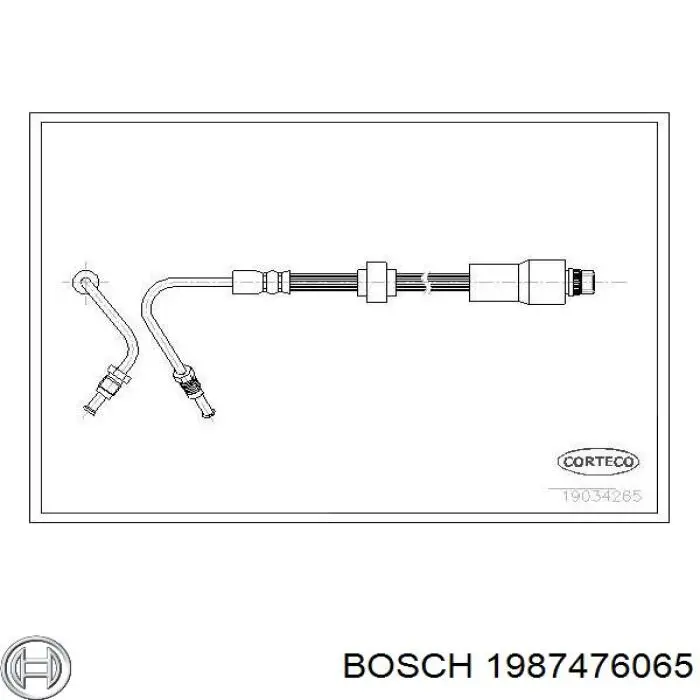 1987476065 Bosch Шланг гальмівний задній, лівий