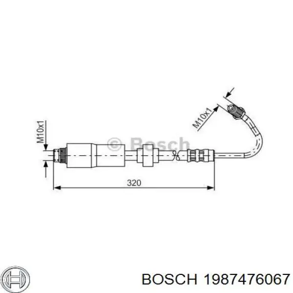 1987476067 Bosch шланг гальмівний задній, правий