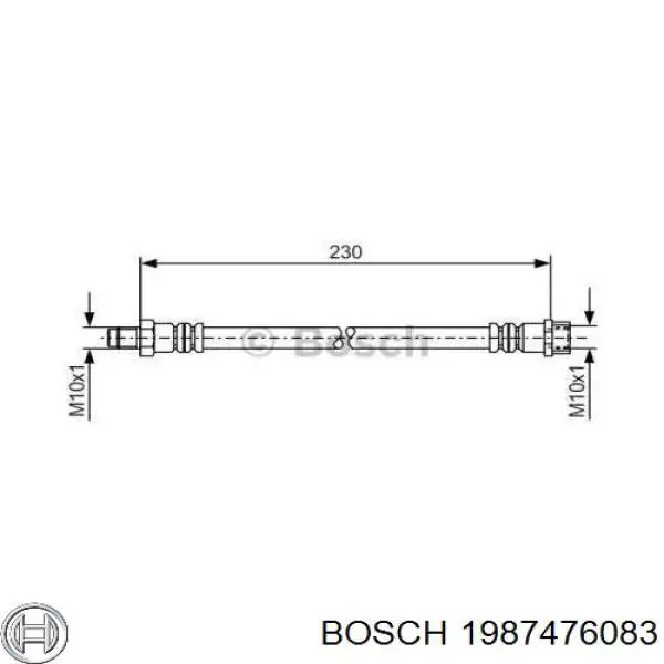 Купити 1987476083 Bosch Шланг гальмівний задній