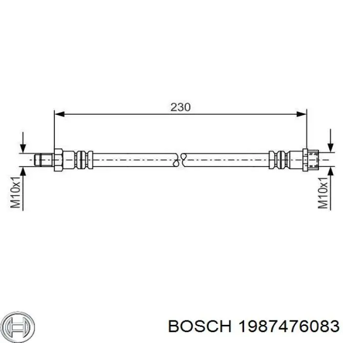 1987476083 Bosch шланг гальмівний задній