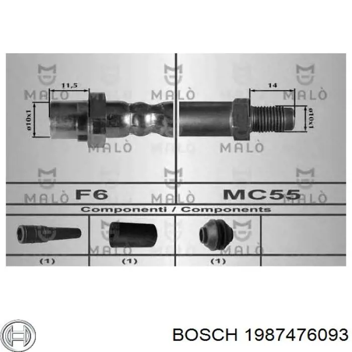 Труба Bosch 1987476093 ціна, від 14.87 USD