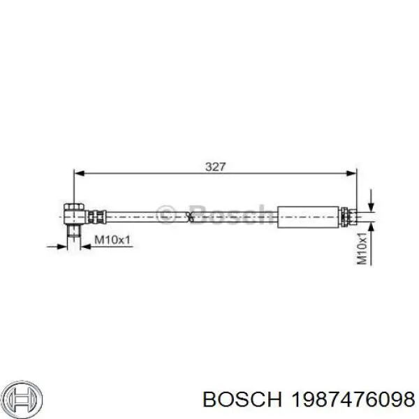 Купити 1987476098 Bosch Шланг гальмівний задній