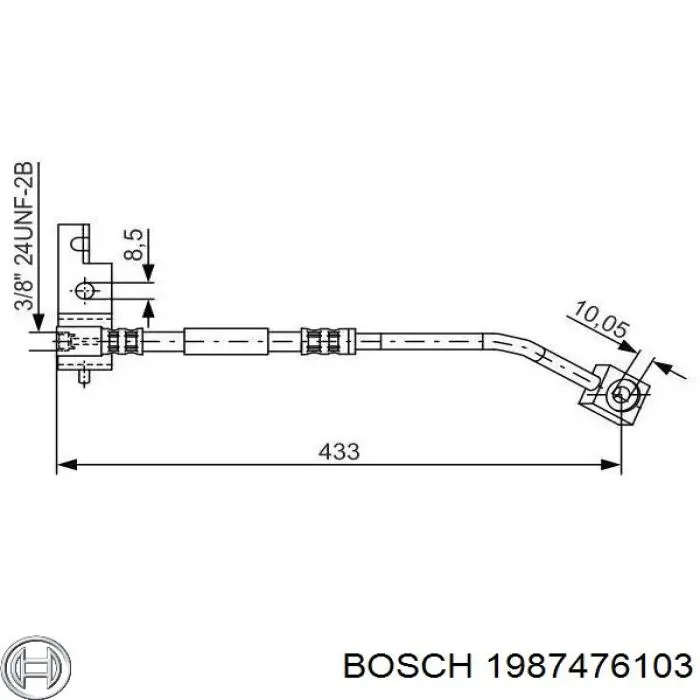 C82313ABE ABE Шланг гальмівний передній, правий