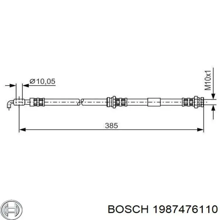 1987476110 Bosch шланг гальмівний передній