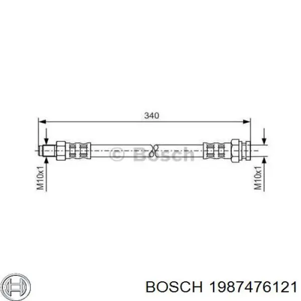 1987476121 Bosch Шланг гальмівний задній