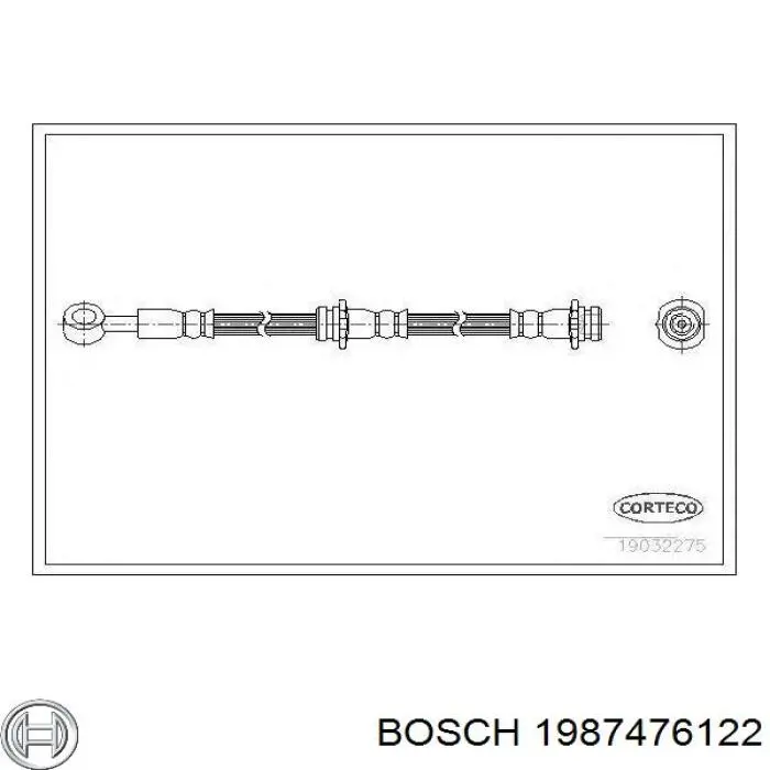 1987476122 Bosch Шланг гальмівний задній, правий