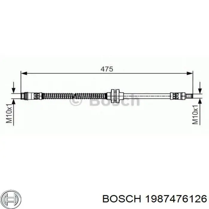 Шланг гальмівний передній Bosch 1987476126 ціна, від 7.67 USD