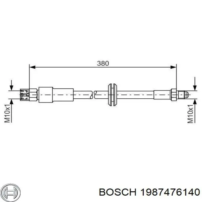 Шланг гальмівний передній 1987476140 Bosch