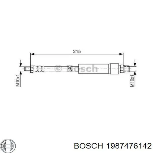 Купити 1987476142 Bosch Шланг гальмівний задній