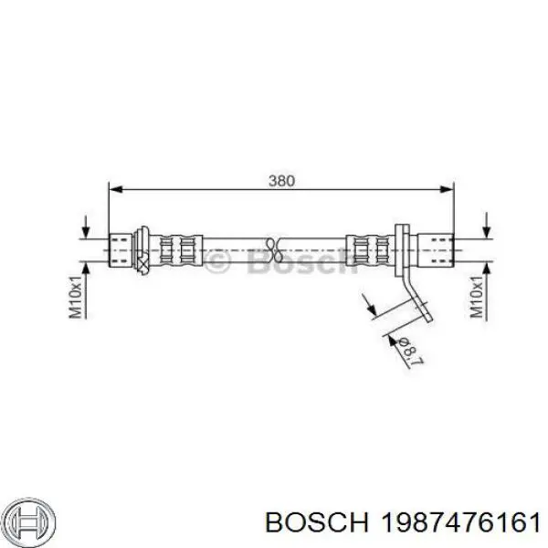 1987476161 Bosch Шланг гальмівний задній, лівий