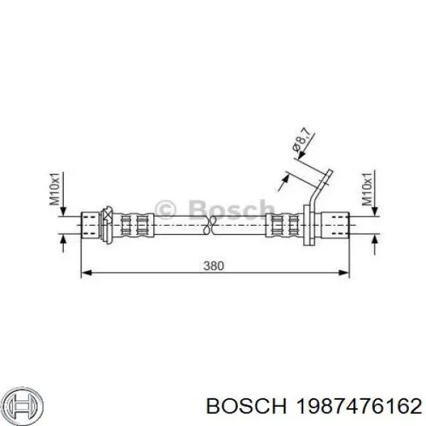 1987476162 Bosch Шланг гальмівний задній, правий