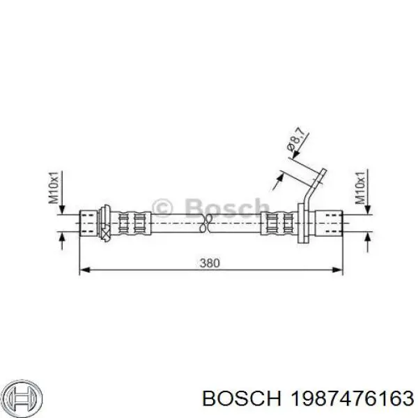 Шланг гальмівний задній, лівий Bosch 1987476163 ціна, від 12.80 USD