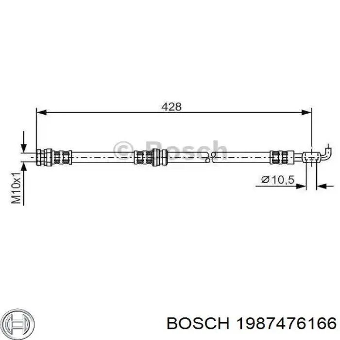 Шланг гальмівний задній 1987476166 Bosch