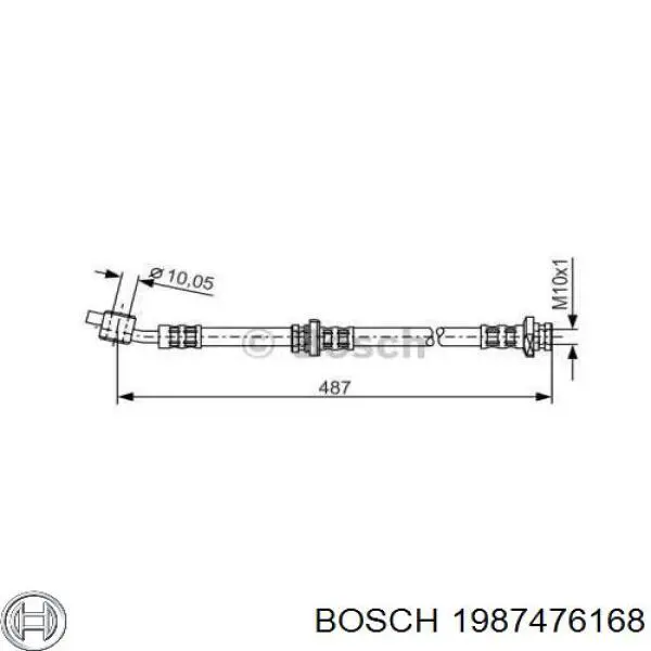 1987476168 Bosch Шланг гальмівний передній, правий