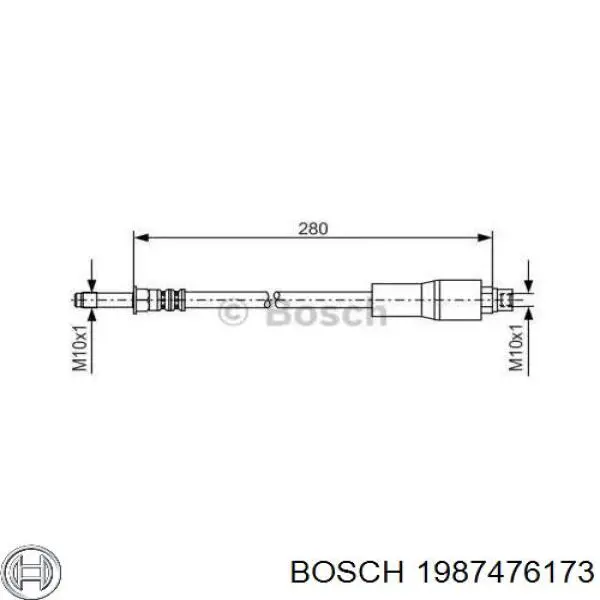 Купити 1987476173 Bosch Шланг гальмівний задній