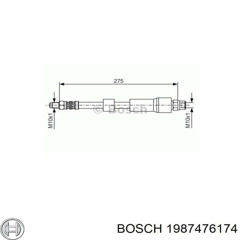 Гнучка гальмівна трубка задня Bosch 1987476174