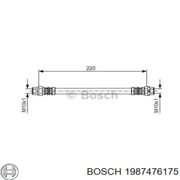 Шланг гальмівний задній 1987476175 Bosch