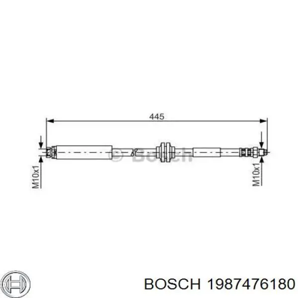 Купити 1987476180 Bosch Шланг гальмівний задній