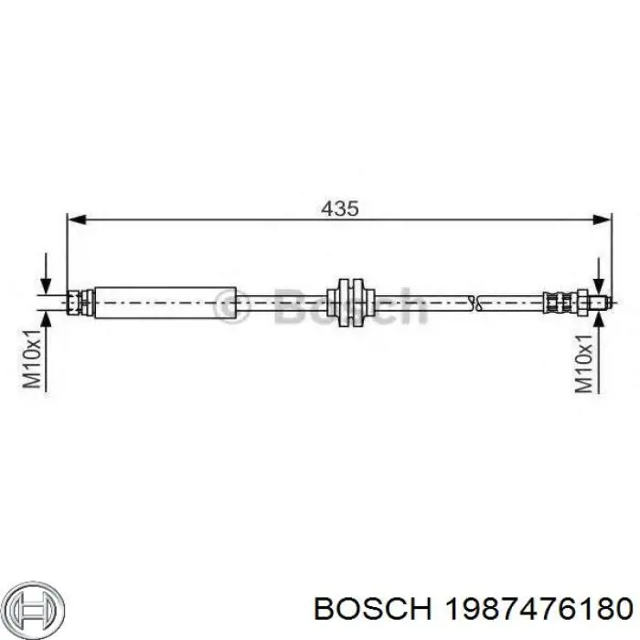 1987476180 Bosch Шланг гальмівний задній