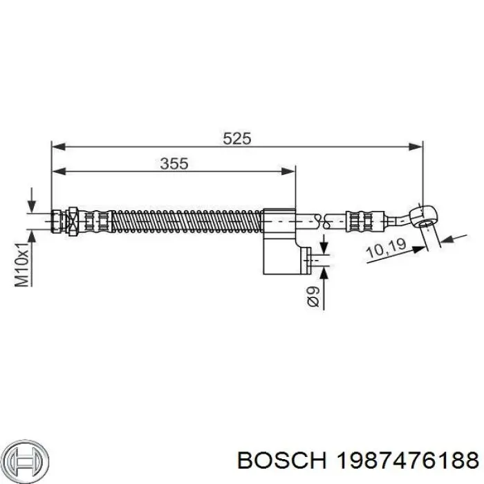 Шланг гальмівний передній, лівий Hyundai/Kia 5873117000