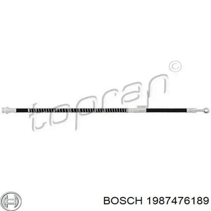 Шланг гальмівний передній, правий 1987476189 Bosch