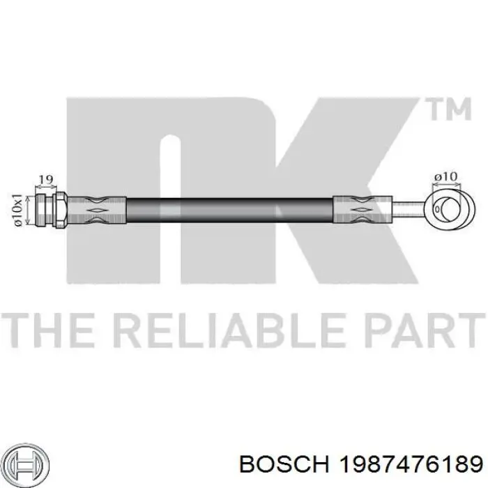 1987476189 Bosch Шланг гальмівний передній, правий
