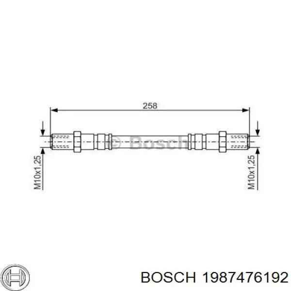 Купити 1987476192 Bosch Шланг гальмівний задній