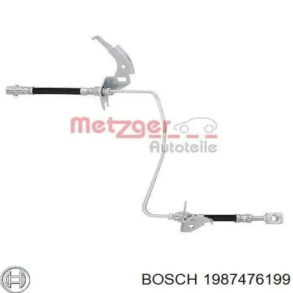 Шланг гальмівний задній, лівий 1987476199 Bosch