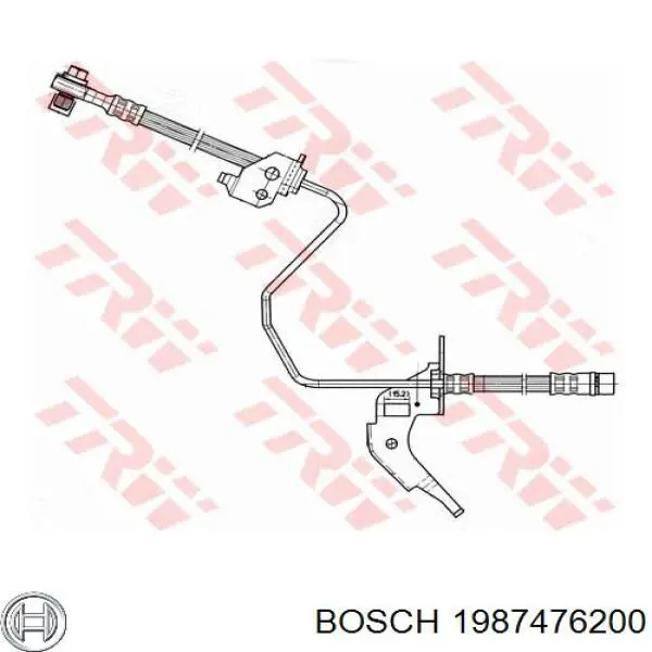 Шланг гальмівний задній, правий 1987476200 Bosch