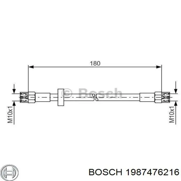 Шланг гальмівний задній Bosch 1987476216 ціна, від 4.88 USD