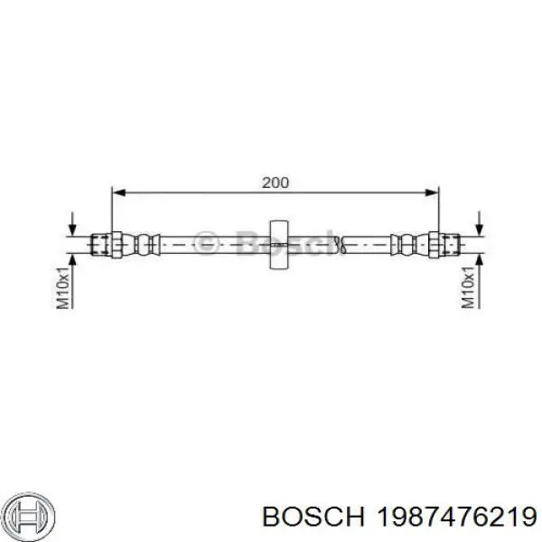 Шланг гальмівний задній, лівий 1987476219 Bosch