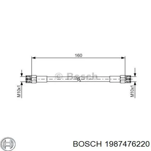 Гнучка гальмівна трубка задня Bosch 1987476220